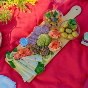 a plate of food on a table