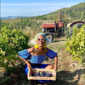 a person sitting on a train