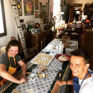 a group of people sitting at a table