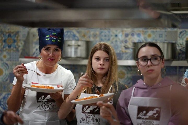 Local wine and artisanal limoncello served with the meal