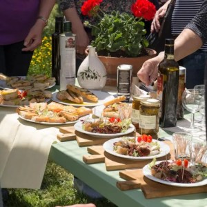 Italian bread with extra virgin olive oil tasting traditional food pairing