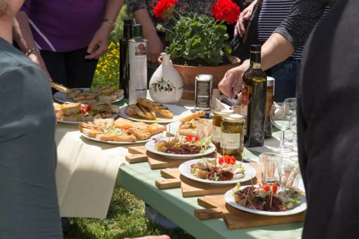 Italian bread with extra virgin olive oil tasting traditional food pairing