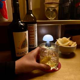 Handcrafted Vermouth made with lavender and local botanicals served at a wine tasting in Cocconato d'Asti